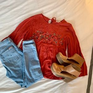 Embroidered Peasant Blouse